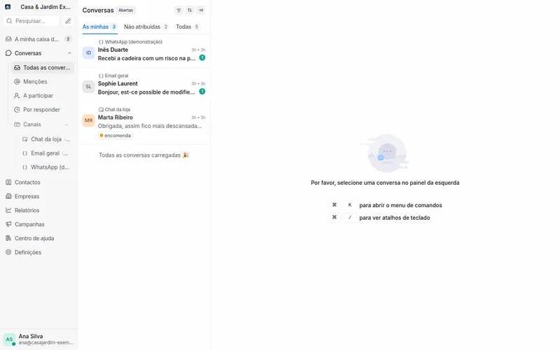 Caravel Chat — Posteingang