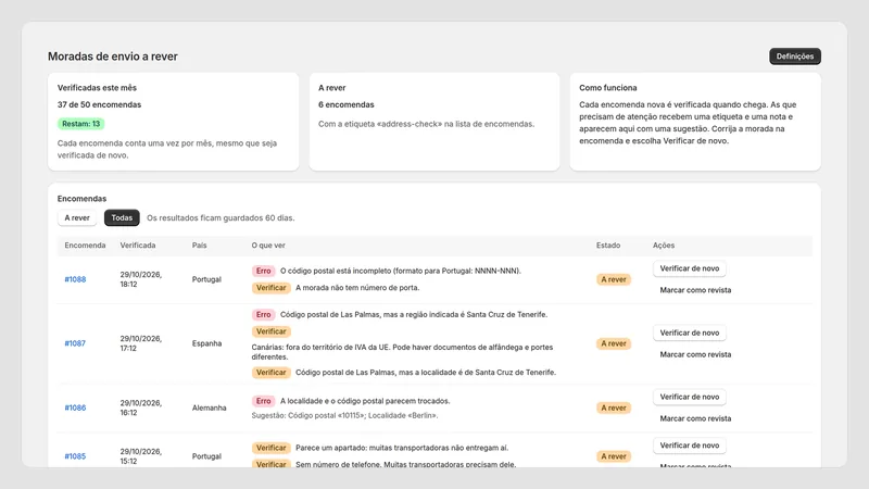 Caravel Address Check — Todos os resultados