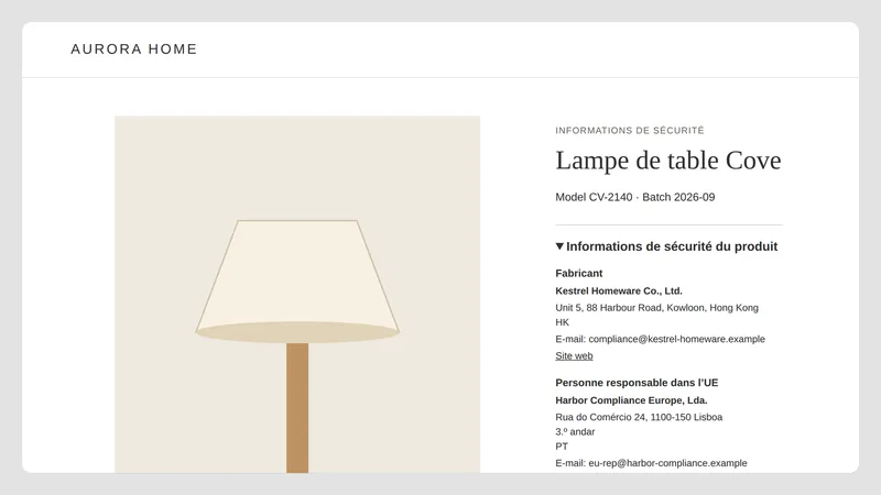 Caravel GPSR — En boutique
