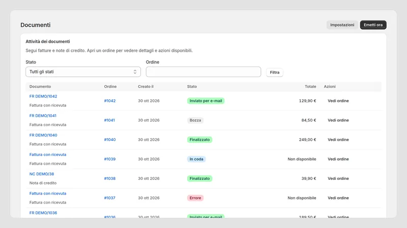 Caravel Invoice PT — Documenti