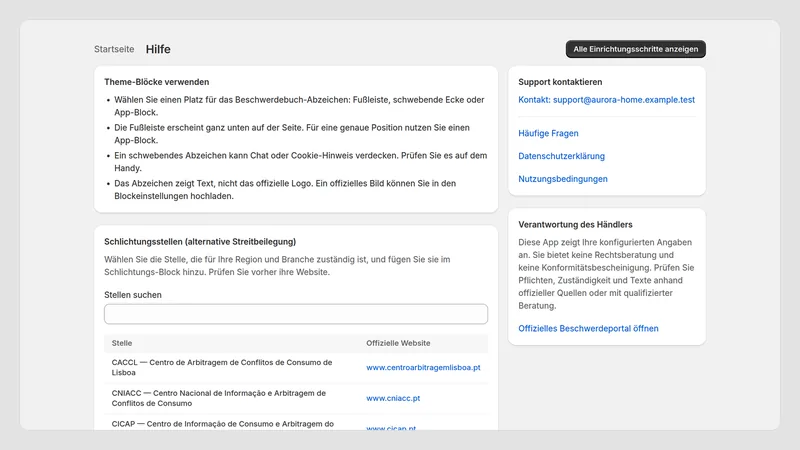 Caravel Legal PT — Hilfe