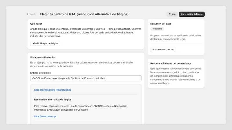 Caravel Legal PT — Vista previa de resolución de litigios
