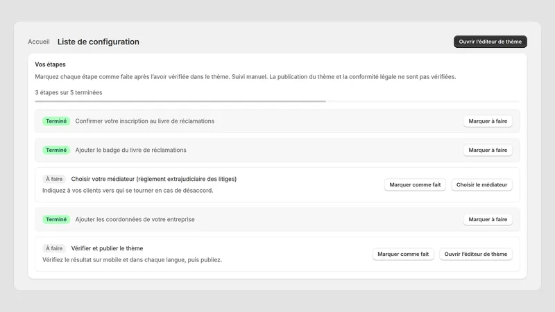 Caravel Legal PT — Liste de contrôle