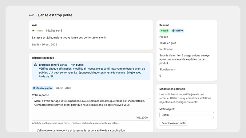 Caravel Reviews — Détail de l’avis et réponse
