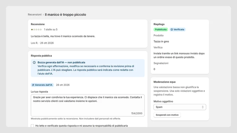 Caravel Reviews — Dettaglio recensione e risposta