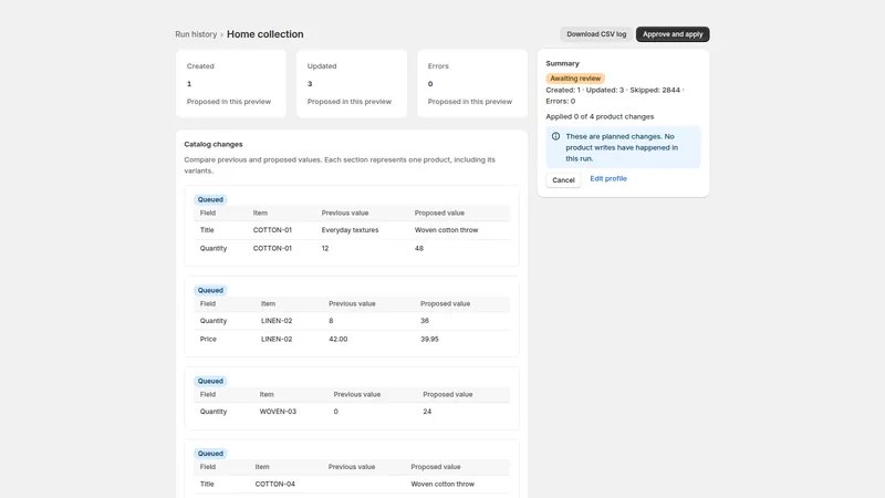 Caravel Sync — Run review with changes