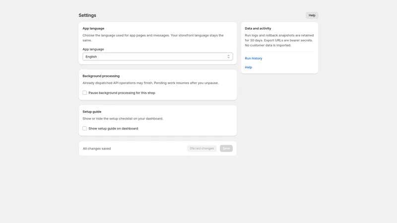 Caravel Sync — Settings