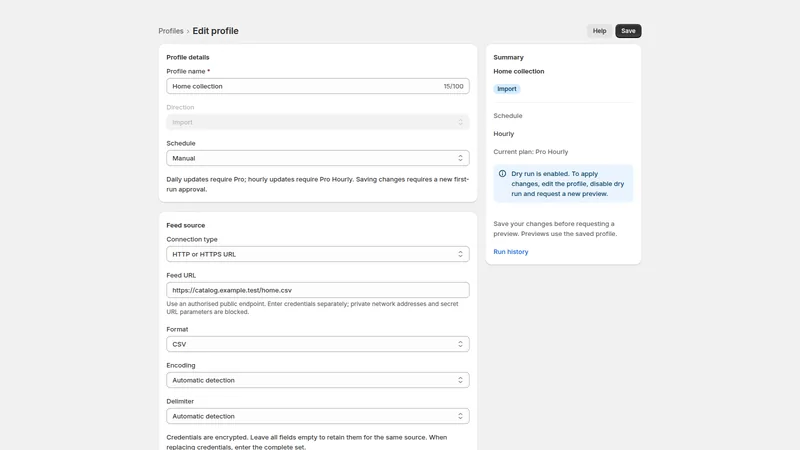 Caravel Sync — Profile and field mapping