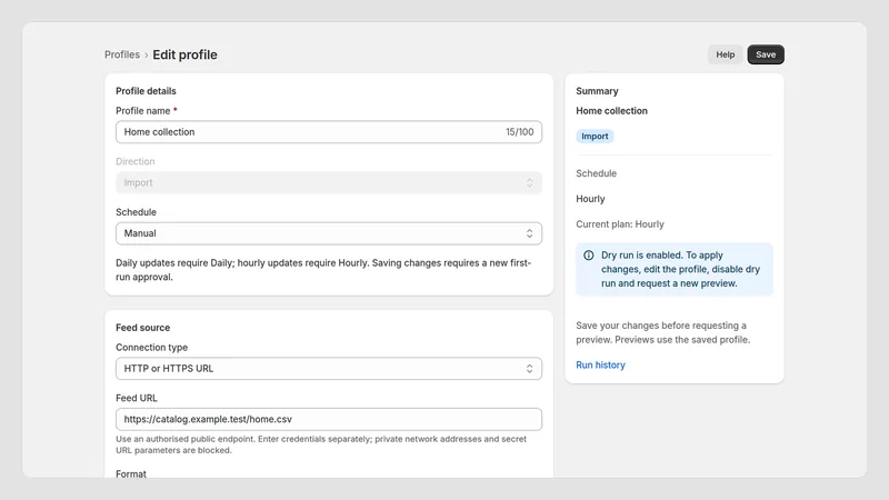 Caravel Sync — Profiel en veldkoppeling