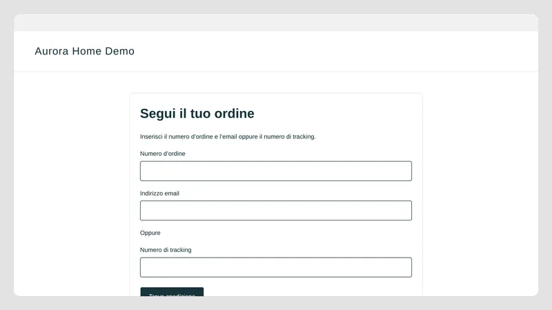 Caravel Track — Pagina di tracciamento nella vetrina